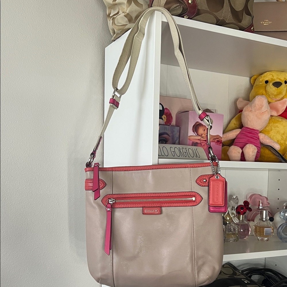 Coach Pink and Beige Crossbody Bag